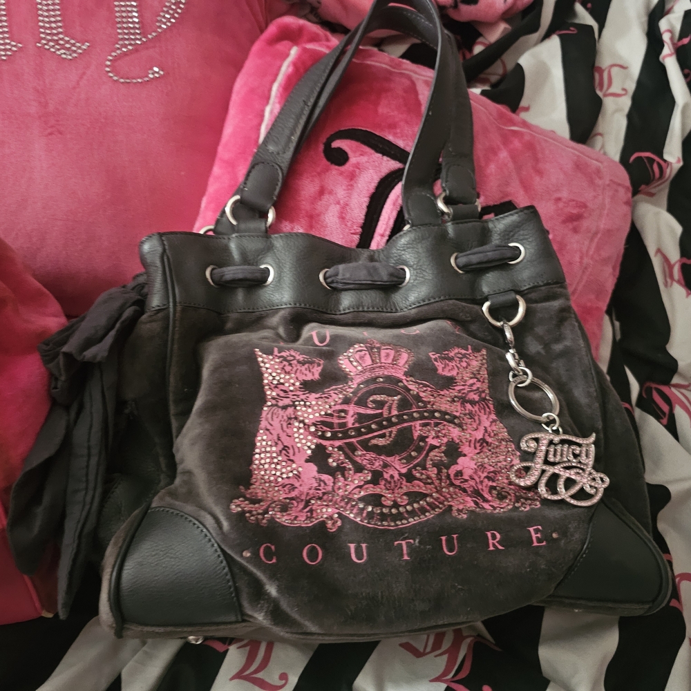 Juicy Couture Black and Pink Women's Bag